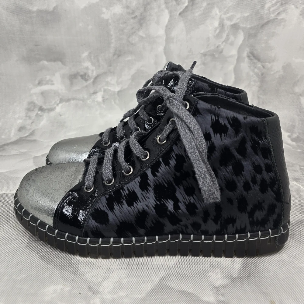 Andia Fora Leopard Sneakers Made In Italy Sz 38 - Picture 3 of 8